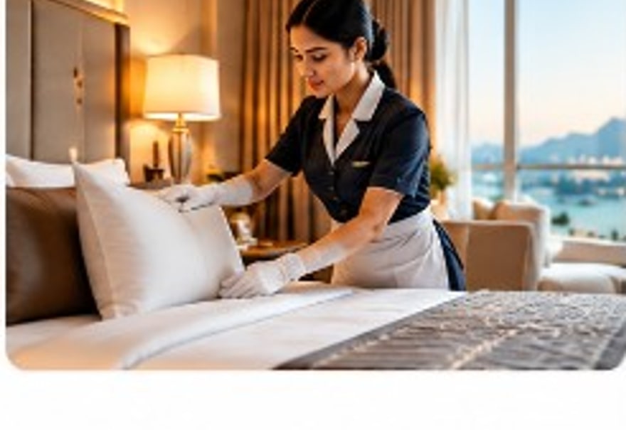 Housekeeping preparing guest rooms
